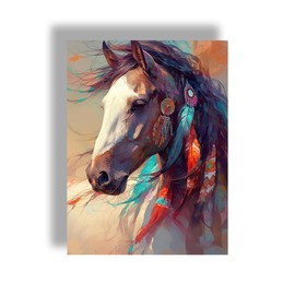 Pavemlo 5D Diamond Art Kits for Adults Brown Horse, Full Drill Diamond Art Animals Pictures Paint with Diamonds, DIY Cross Stitch Jewel Art Rhinestone Craft for Home Wall Decor 12X16 inch