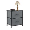 JHK Nightstand with 2 Fabric Drawers End Table Side Table