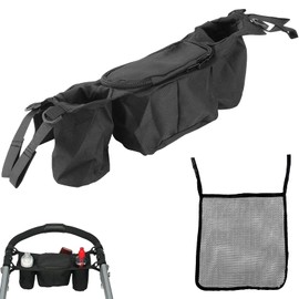 Peixiong Universal Baby Stroller Organizer with Hanging Bag - Polyester, Black