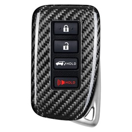 T-carbon Key Fob Cover fits for Lexus,Carbon Fiber Key Fob Protector Fits for Lexus LX570 RX450 RX350 RC300 IS350 GS LC Remote Key Case,Silver Black