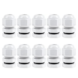 XHF 10 Pcs 1/4" IP68 Strain Relief Nylon Cord Grip NPT Cable Glands Adjustable UL Listed and RoHS Compliant (Grey)