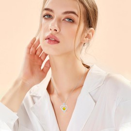 Yuelove 925 Sterling Silver Heart Necklace with Zirconia - Elegant Jewelry for Women - Infinity Necklace Gift for Girlfriend, Wife, Mom, or Loved Ones on Valentine's Day, Anniversary, or Birthday