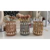 Gullor Handcrafted Pearls Makeup Brush Holder Organizer Eyebrow Comb Brushes