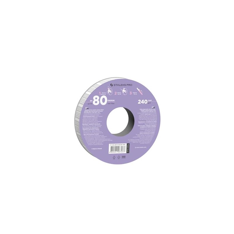 STALEKS Pro Bobbinail - Lima desechable, color blanco, autoadhesiva, rollo