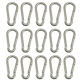 Boxcute 4x40mm Zinc Plated Steel Carabiner Snap Hook (Pack of 15)