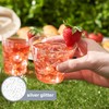 MATANA 30 Clear Hard Plastic Cups, Tumblers with Silver Glitter