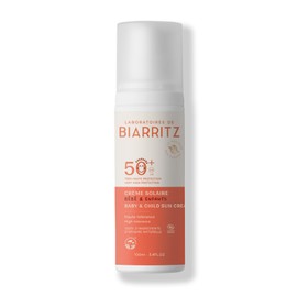 Laboratoires de Biarritz - Sonnencreme Baby & Kind - LSF50+ - Bio-zertifiziert - Gesicht und Körper - Leichte und cremige Textur - 100 ml - Made in France