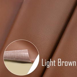 SiiRo 16 X 40 inch Self Adhesive Leather Repair Patch, Light Brown Leather Repair Tape for Furniture, Adhesive Leather Patch for Car Seat Repair, Leather Repair Kit for Couch (Light Brown)