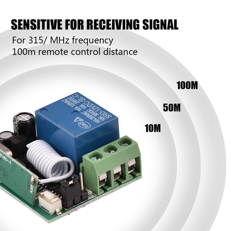 Relay Remote Control Kit, 12V 315MHz RF Remote Control Switch