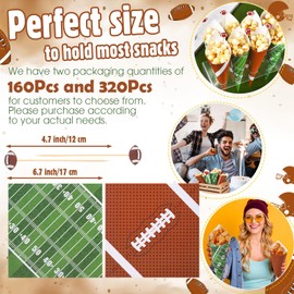 Jingmore 320 Pcs Football Party Supplies Kit Football Popcorn Cones Cups with Cocktail Picks for Charcuterie Food Appetizers Snacks, Football Food Boxes for Football Themed Party Favors Decorations