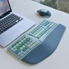 Wireless Ergonomic Keyboard and Mouse Combo with PU Wrist Rest,