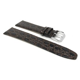 20mm Brown Croc Pattern Leather Smartwatch Band Strap fits Skagen Hagen, Signatur, Hald & Many More