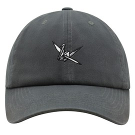 JPAK Origami Crane Premium Dad Hat Embroidered Baseball Cap Paper Swan Dark Grey