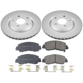 Power Stop CRK8424,Z17 Front Coated Rotor Kit-Coated Brake Rotors, Ceramic Brake Pads For Mitsubishi Eclipse Cross 2018-2020 [Model Specific]