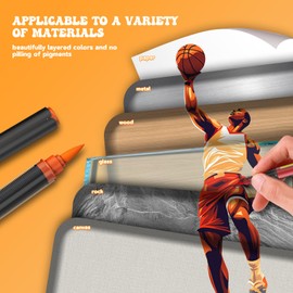 alchilalart Acrylic Paint Markers, 36 Color Fine Tip Permanent Acrylic Paint Pens For Rock Painting, Canvas, Wood, Glass, Ceramic, Fabric, Plastic, Egg, Scrapbook, Art Painting Supplies Kit