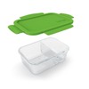Bentgo Glass Snack (Green) – 2-Compartment Bento-Style Glass Food Storage