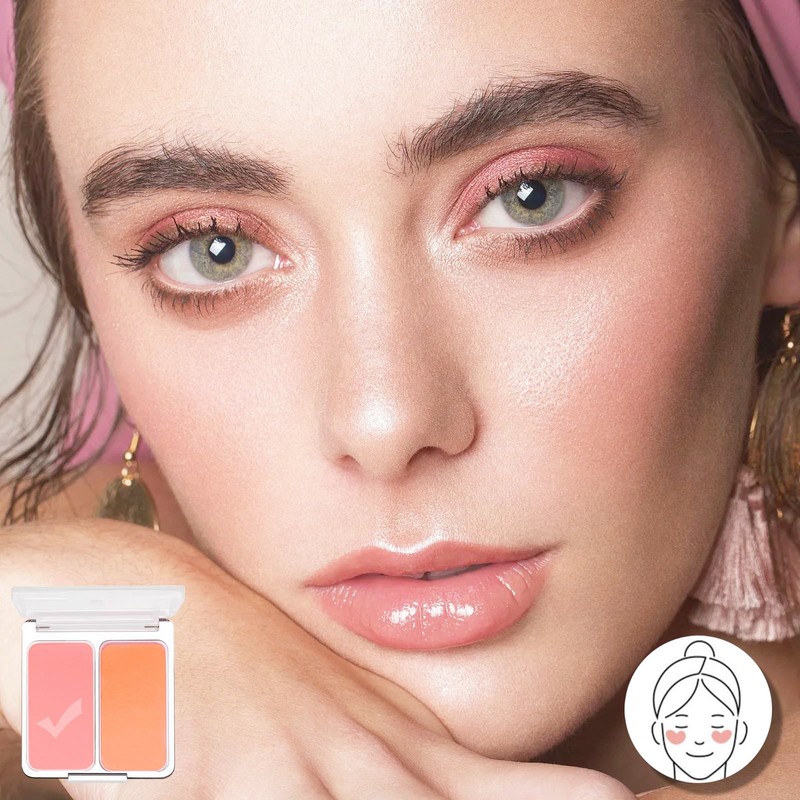 Blushers for Cheeks Make Up, Red Blusher Palette, Orange Powder