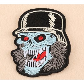 Unbranded Biker Skull Iron-On Patch Motorcycle Helmet Skeleton Outlaw Psycho Harley 3054