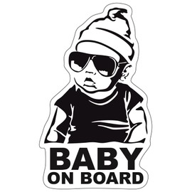 Baby on Board Sticker 12 x 7 cm Car Sticker Finest Folia Car Sticker UV Weatherproof Waterproof Hangover R042 (Boy, Baby on Board)