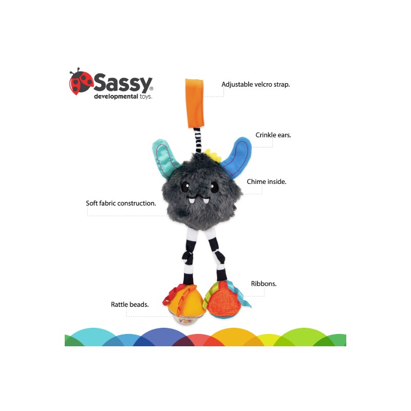 Sassy Confetti Yeti Chime Toy | Hanging Developmental Attachable Toy