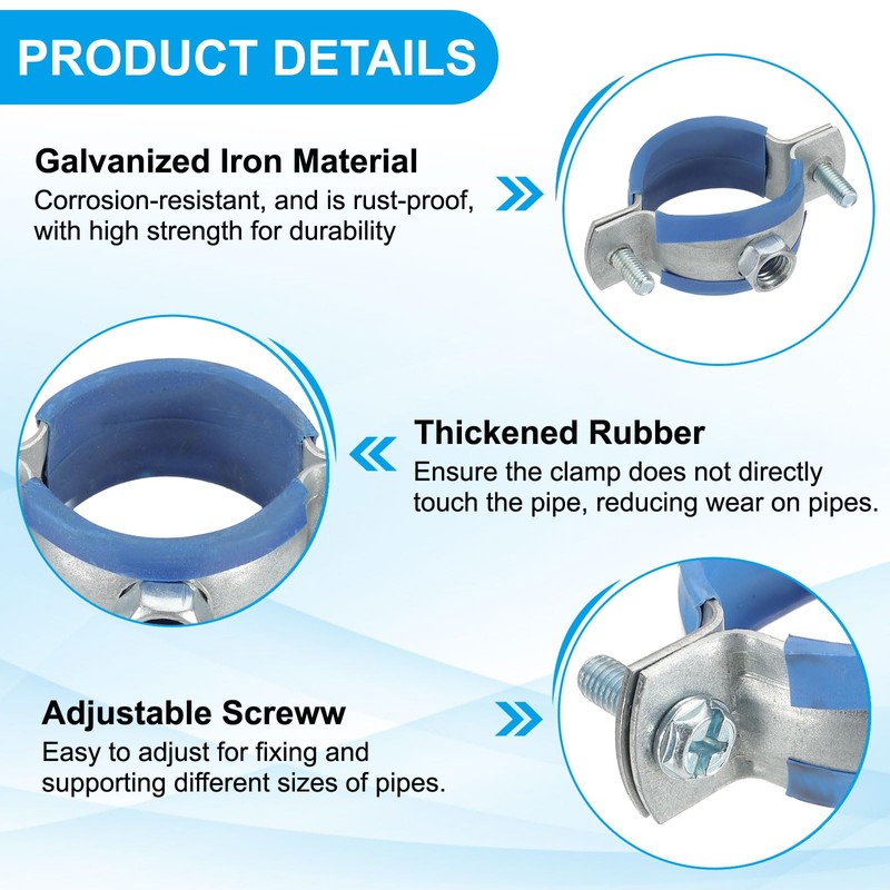 PATIKIL 1.2"-1.4"/31-36mm Split Ring Pipe Hanger, 12 Pcs Heavy Duty