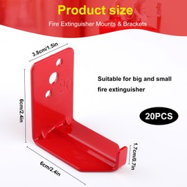 20Pcs Fire Extinguisher Mount,Universal Fire Extinguisher Bracket,Hook Wall Mount for 5 to 40 lb Extinguishers,for Big and Small Fire Extinguisher Cabinet,Dry Chemical and Water Extinguishers