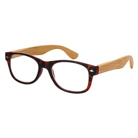 EDGEIWEAR Light Natural Bamboo Readers for Men Women Soho Hormed Rim Style Spring Hinge 275-4(DEMI)
