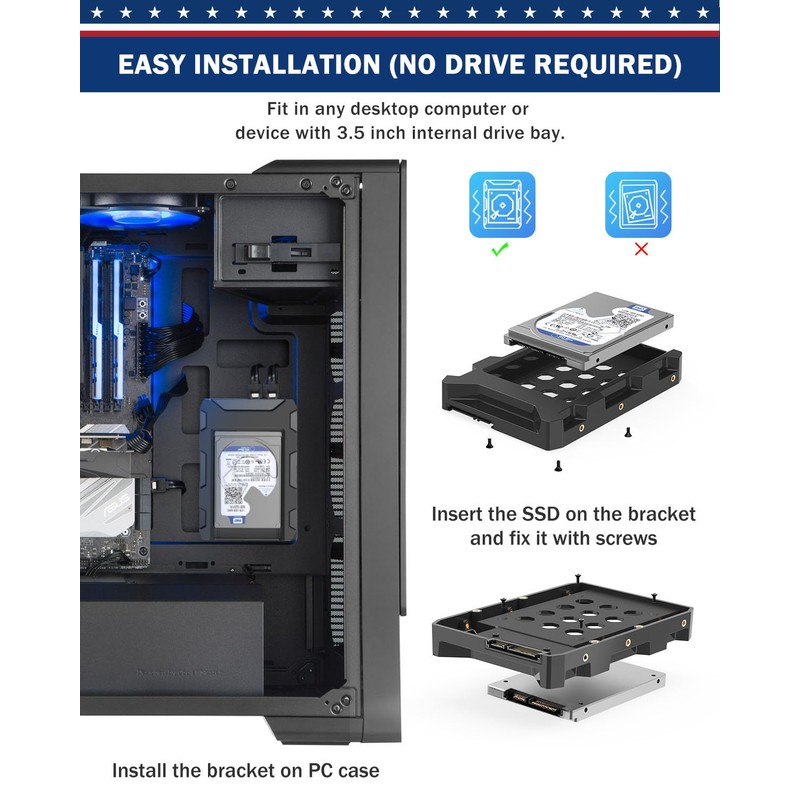 DecorStat 2.5'' SSD SATA to 3.5'' Hard Drive Adapter SSD