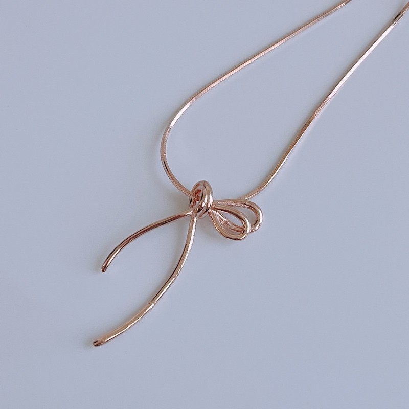 Silver 925 18K knotted ribbon necklace snake snake rope women's