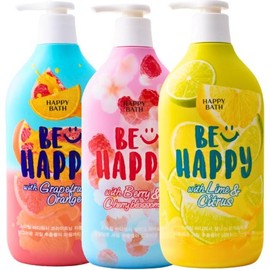 Happy Bath Smile Body Wash 900g 3-Piece Set (Yuzu + Cherry + Grapefruit) / 해피바스 스마일 바디워시 900g 3종세트 (유자+체리+자몽)