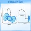 CTOHN 12-Piece Blue Bow Shower Curtain Hooks, Cute Stainless Steel