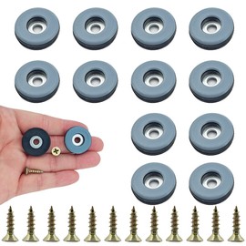 Acoeitl 12pcs Screw on Furniture Glides 1 Inch (25mm) Diameter PTFE Teflon Chair Leg Floor Protectors Heavy Duty Furniture Sliders Pads Table Foot Gliders for Hardwood Carpet and Tile Floors