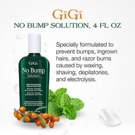 GIGI No Bump Skin-Smoothing Topical Solution, Helps Prevent Razor Burns, Hair Bumps, and Ingrown Hair After Waxing or Shaving, Soothes and Calms Skin, Suitable for Men and Women, 4 fl oz - 1 Pack