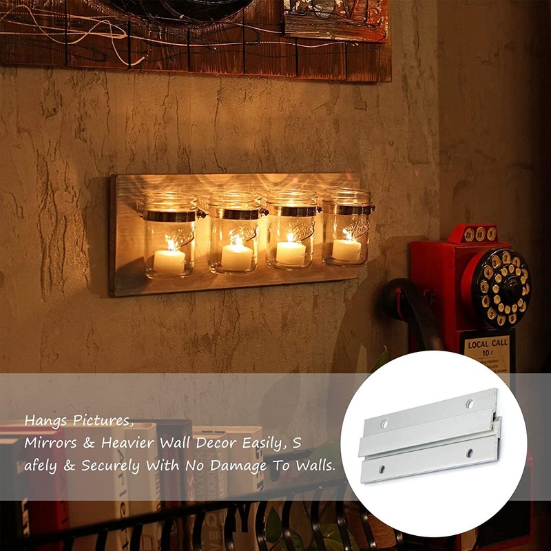 French Cleat Picture Hanger, Aluminum Z Hanger Interlocking Wall Mounting