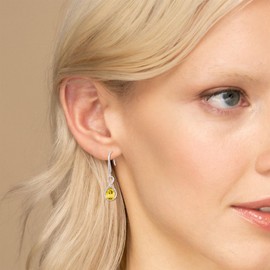 Dangle Drop Earrings 925 Sterling Silver Infinity Earrings Teardrop Crystal Leverback Earrings Birthstone Fine Jewelry Gifts for Women(November Crystal), Sterling Silver, crystal