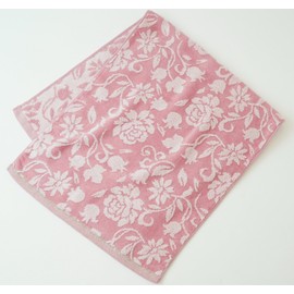 UCHINO 8810F739P Flora Face Towel, Fluffy, Soft, Quick Absorption, 13.4 x 31.5 inches (34 x 80 cm), Pink