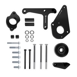 Bevinsee LS Power Steering Pump Alternator Low Mount Bracket Compatible with LS Truck LSX Driver Side Relocation Kit