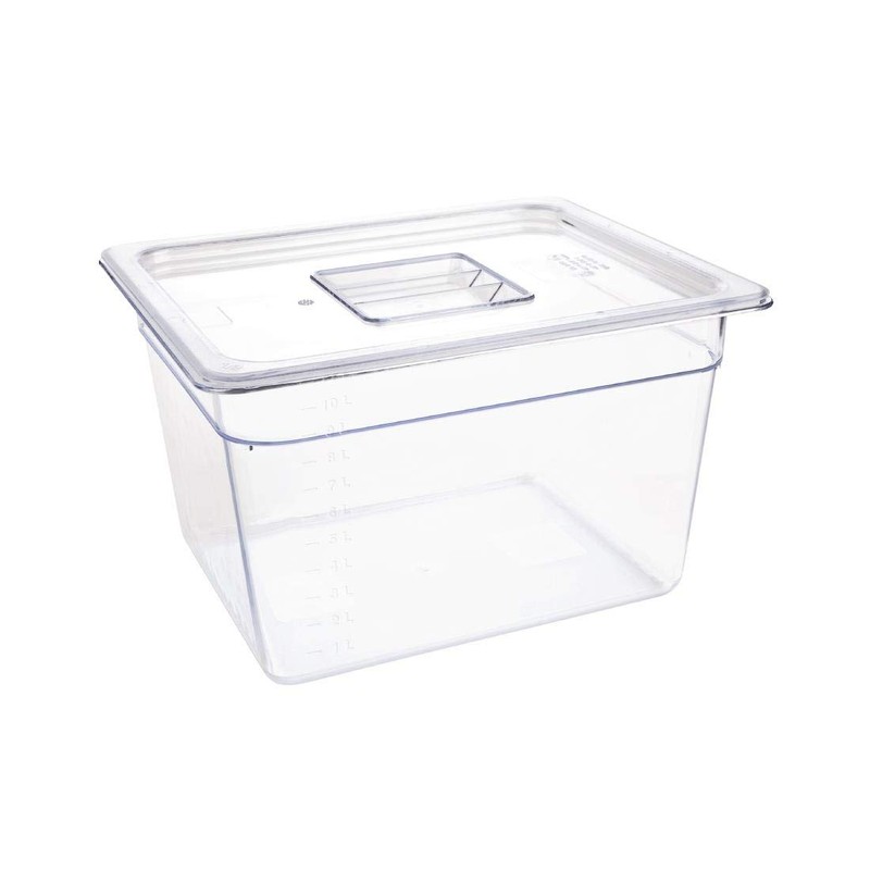 Polycarbonate Gastronorm Container - 1/2 Size - 200mm depth. 10.8