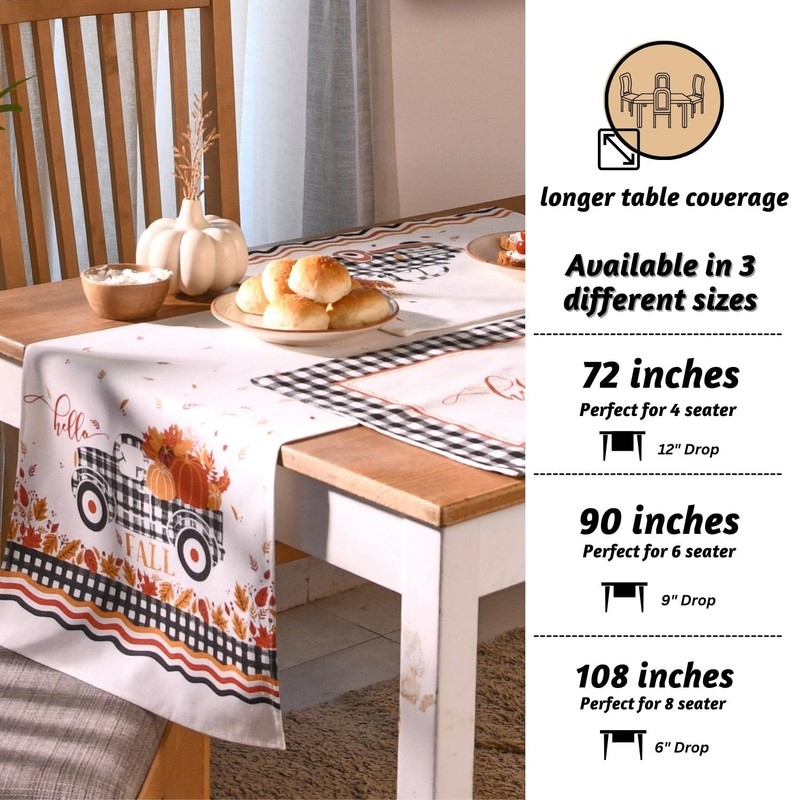 Folkulture Table Runners | Fall Table Runner 72 inches Long