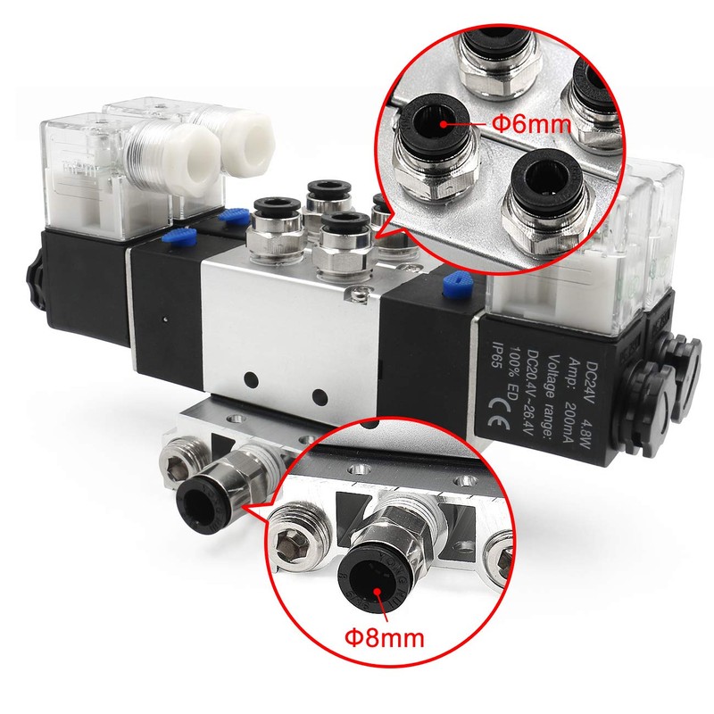 Heschen Electrical Pneumatic Twin Solenoid Valve 4V220-08 24VDC PT1/4 5