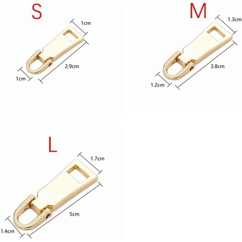 Zipper Pull Replacement, Zipper Slider Tabs, 3 Pcs Set (S,
