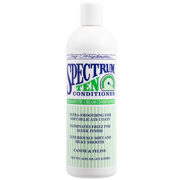 Chris Christensen Spectrum Ten Dog Conditioner, Groom Like a Professional, Gentle Cleansing, Leaves Coat Soft & Silky, Gorgeous Shine, Made in the USA, 473ml
