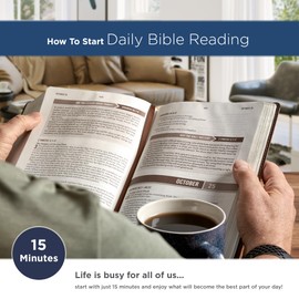 NLT Holy Bible Everyday Devotional Bible for Men New Living Translation, Vegan Leather, Chestnut Brown Debossed, Flexible Daily Bible Reading Plan Options (NLT Mens Devo Editions)