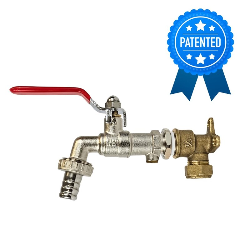 Wärmer System Outside Garden Tap with Check Valve and Wallplate