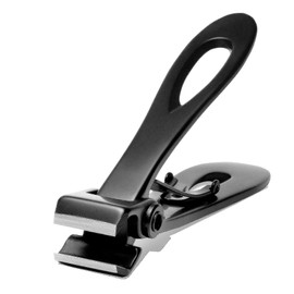 Nail Clippers for Men and Women, Toenail Clippers and Fingernail Clipper, Includes Nail File, 15mm Wide Jaw Stainless Steel Nail Clippers for Adults, Manicure and Pedicure Set (Black, Flat Edge)