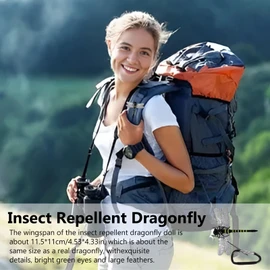 Dragonfly Hat Clip -Realistic Fake Dragonfly Repelling Products-Essential companions for outdoor activities-No troubled by horseflies and mosquitoes-Dragonfly Clip for Indoor Outdoor Decor Craft