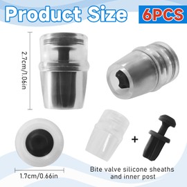 TXSN 6 Pack Bite Valve Bite Valve Sheath Replacement for Hydration Bladder, BPA-Free Silicone Sheaths Hydration Reservoirs, Black