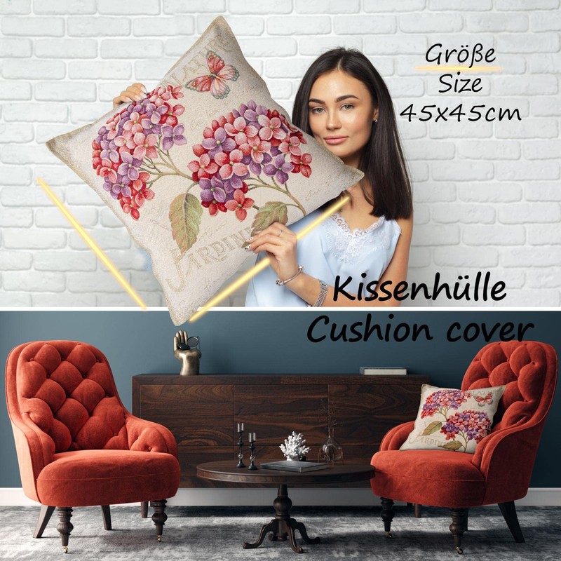 ANRO Cushion Cover Decorative Cushion Sofa Cushion Cover Tapestry Hydrangea