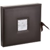 Pioneer 12 Inch by 12 Inch D-Ring Sewn Leatherette Scrapbook Box, Brown