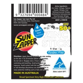 Sun Zapper Zinc Stick Dark Skin Tone Spf 50+ 12g